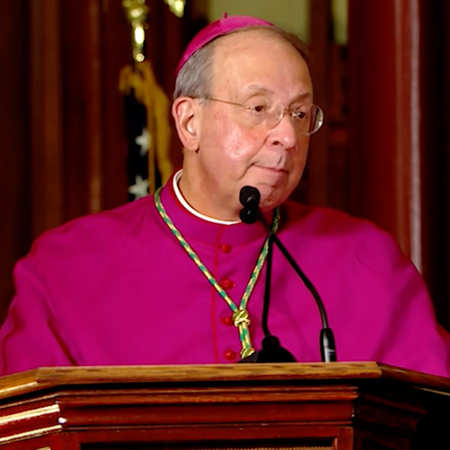 Most Rev. William E. Lori, Archbishop of Balitmore gives address during Prayer Vigil for Priests Saint Mary’s Church, Oct. 30, 2020