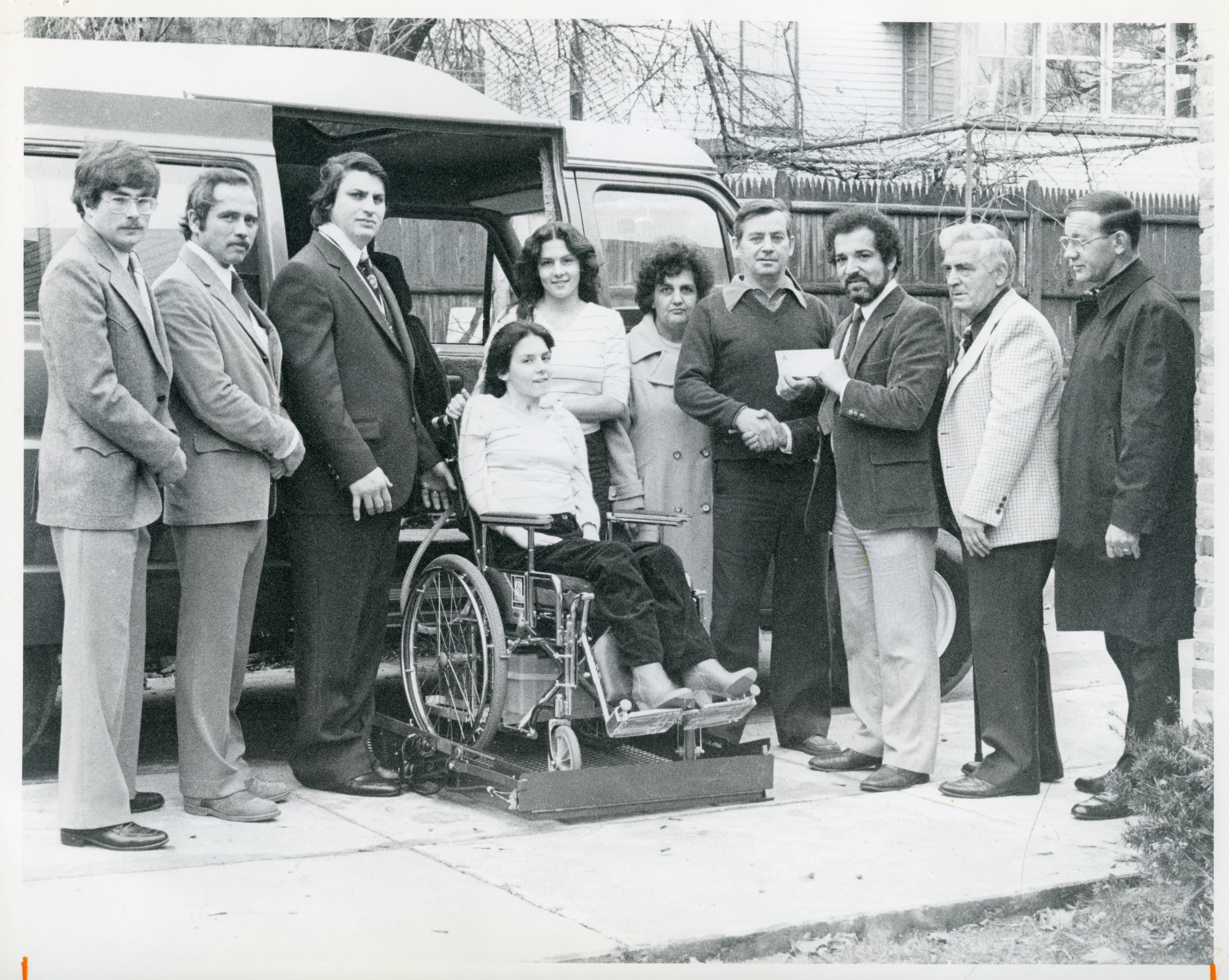 Photo detail of a van modified with funds from Wakefield Council 104 and State Council Charity Fund for Linda Donovan’s use. She uses a wheelchair.