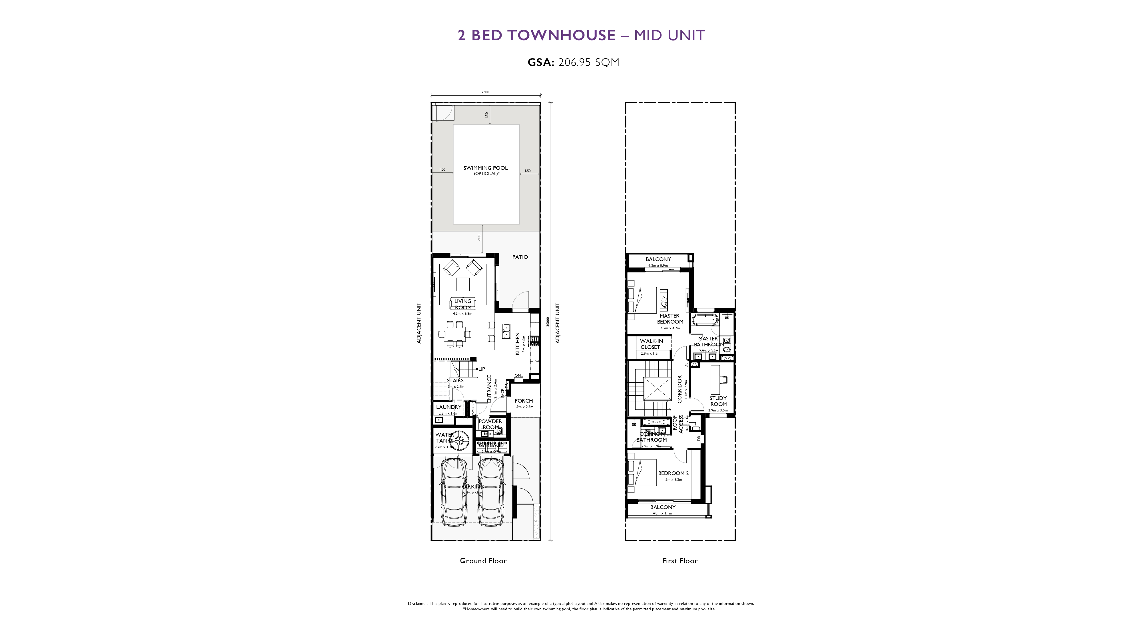 Yas Acres Dahlias Yas dahlias 2 bedroom townhouse typeB floor plan