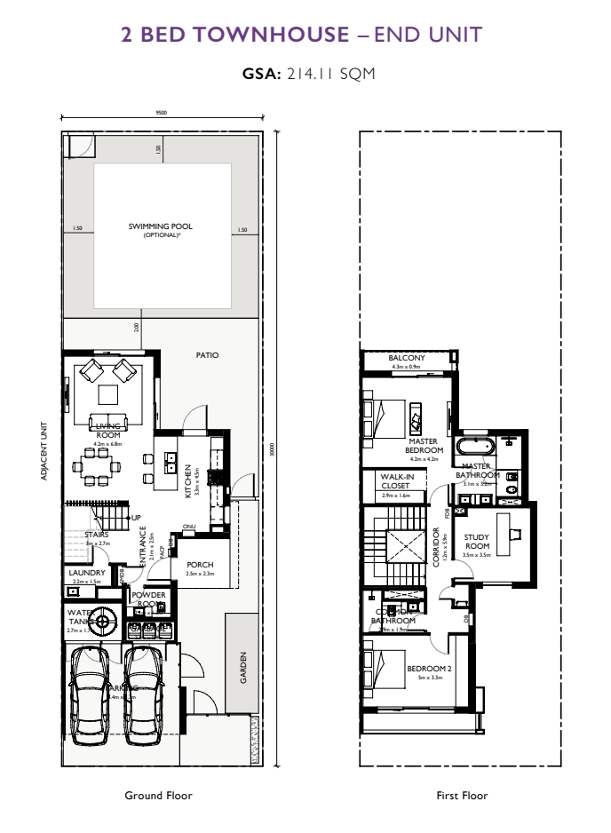 Yas Acres Dahlias Yas dalhilas 2 bedroom townhouse typeA floor plan