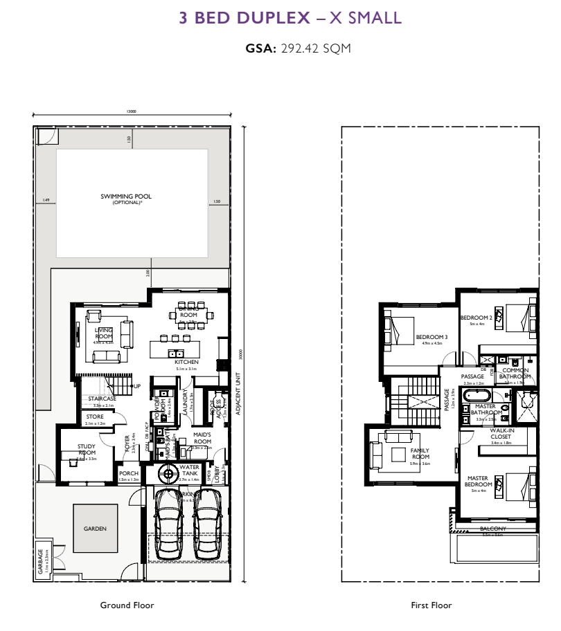 Yas Acres Dahlias Yas dalhilas 3 bedroom duplex typeA floor plan
