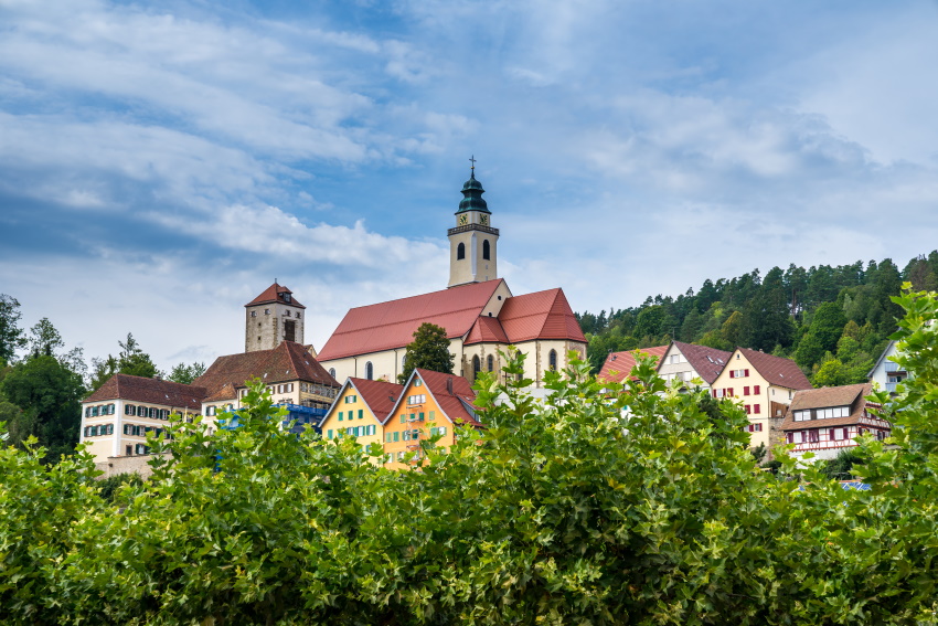 Pogled na trško mesto Freudenstadt v Schwarzwaldu v Nemčiji.