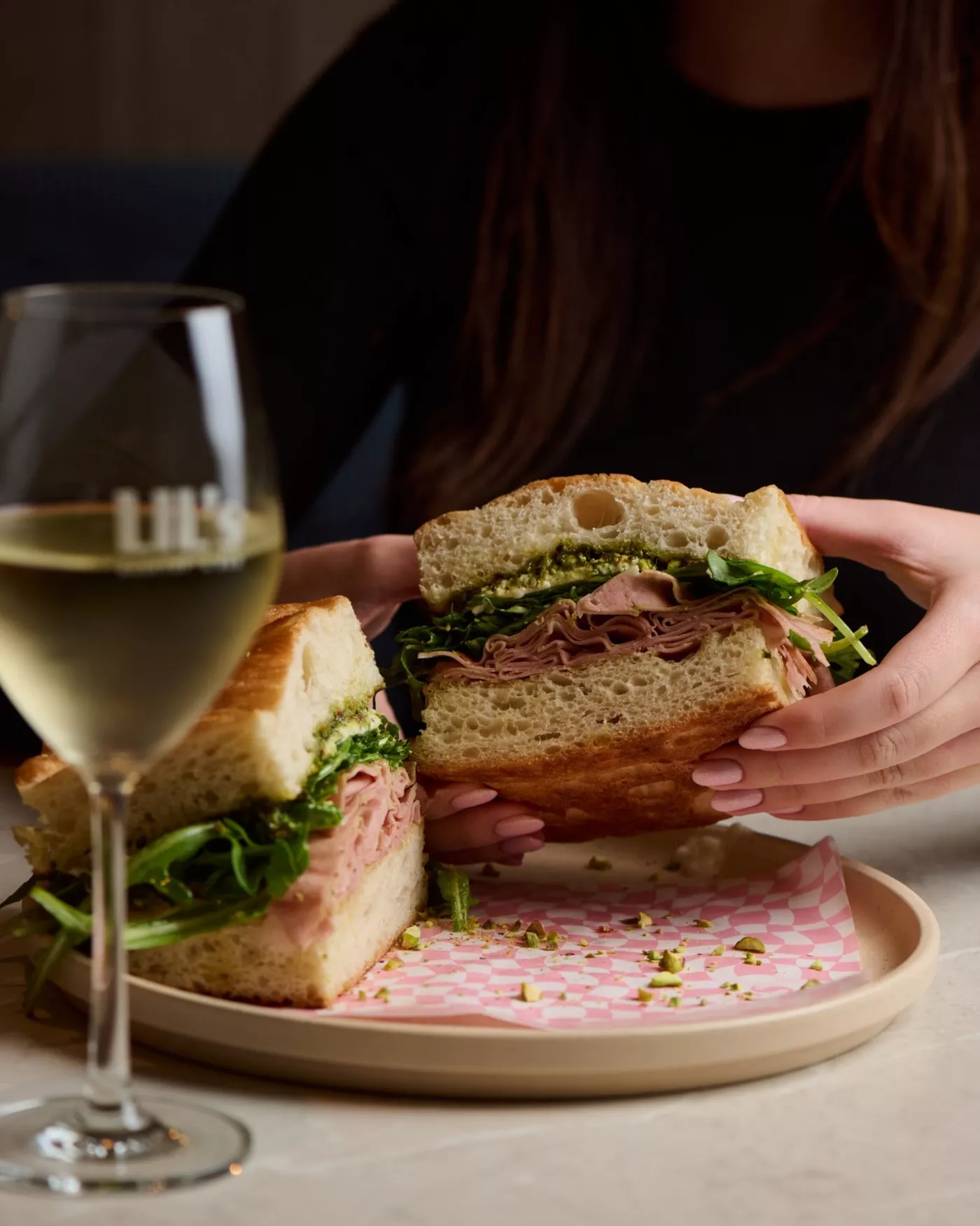 Focaccia and wine