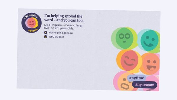 Video call background promoting Kids Helpline